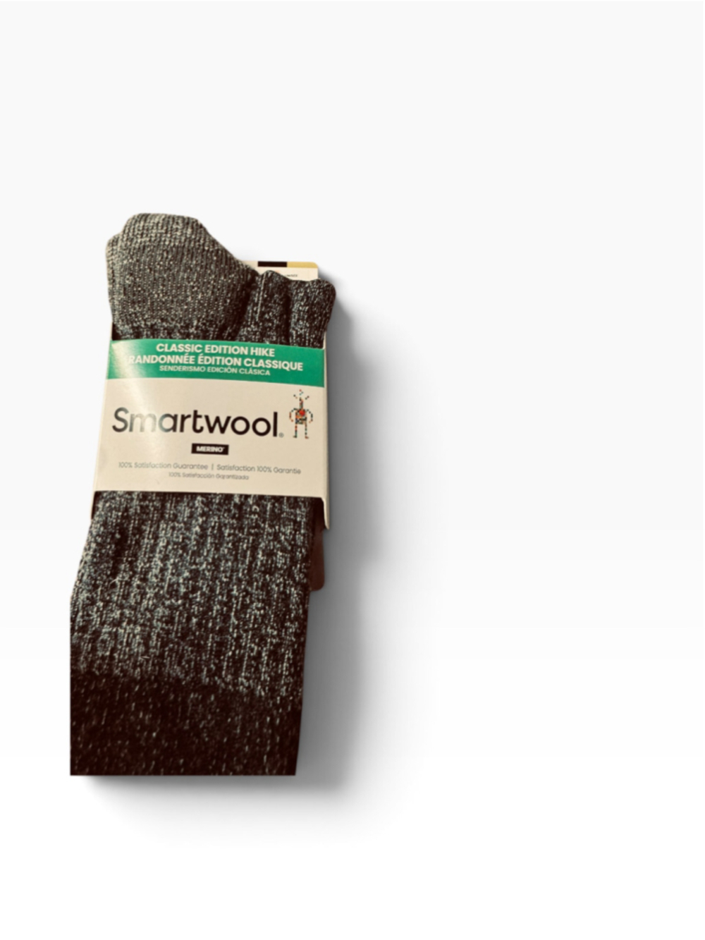 Men's Smartwool Hike Socks, Size M, Grey and Black